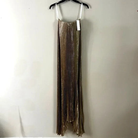 L'IDEE Black Tie Gown Maxi Dress in Gold Shimmer Size US 2 NEW! New with tags! - Picture 6 of 13